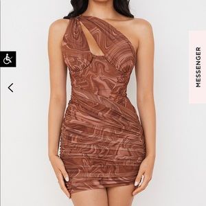 Clementine Swirl Print Cut Out Mini Dress